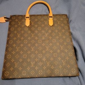 Sac Plat,  large tall, monogram,  laptop briefcase